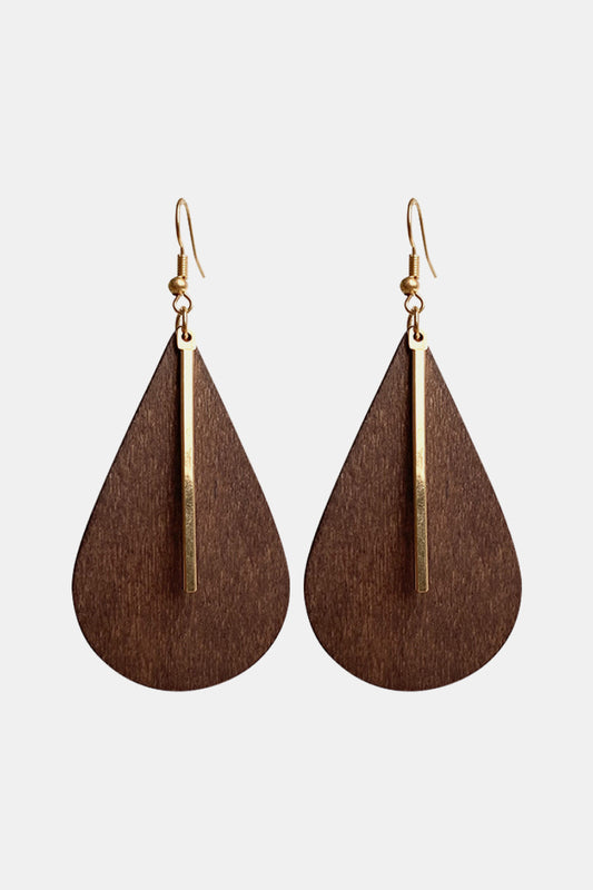 Geometrical Wooden Dangle Earrings