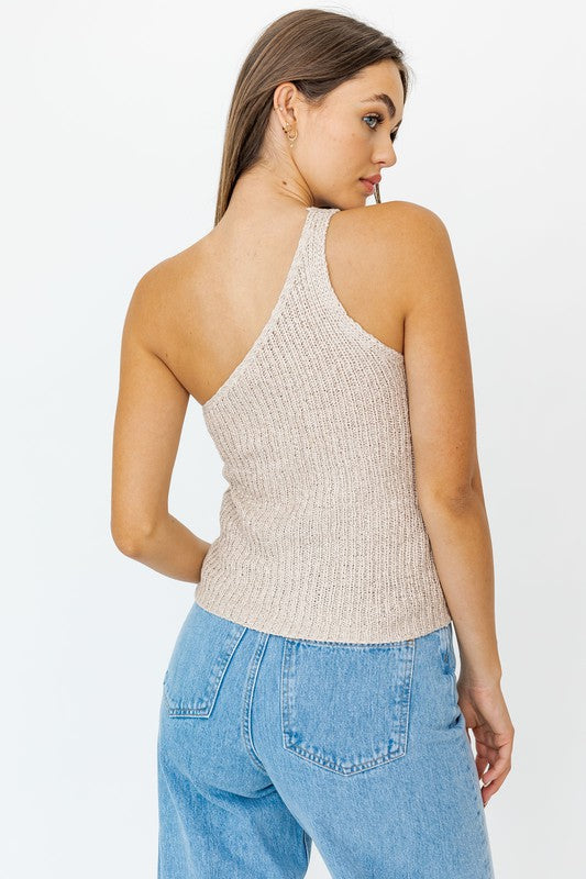 On-shoulder knit top