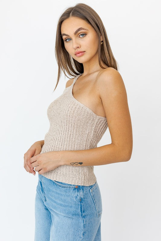 On-shoulder knit top