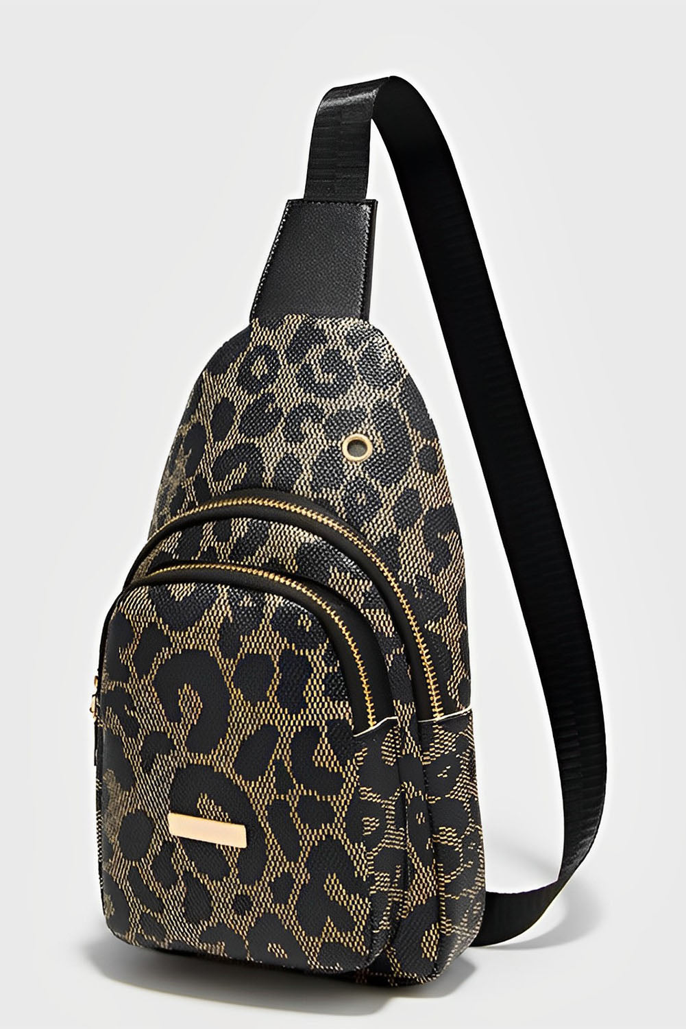 Leopard Print PU Sling Bag
