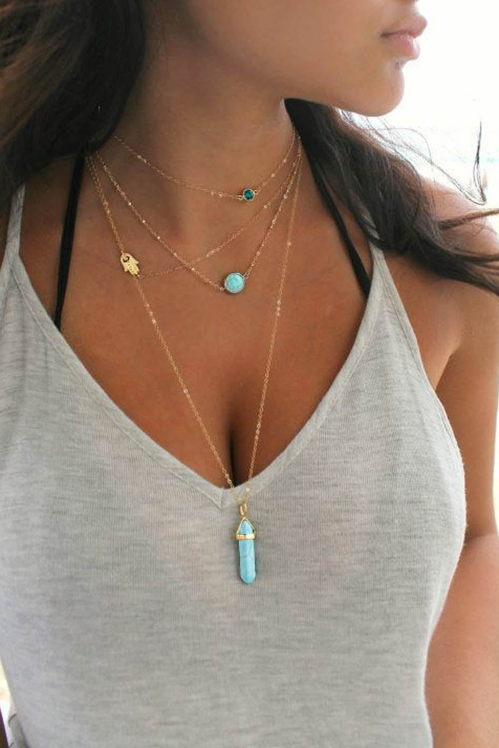 Turquoise Gemstone Pendant Necklace