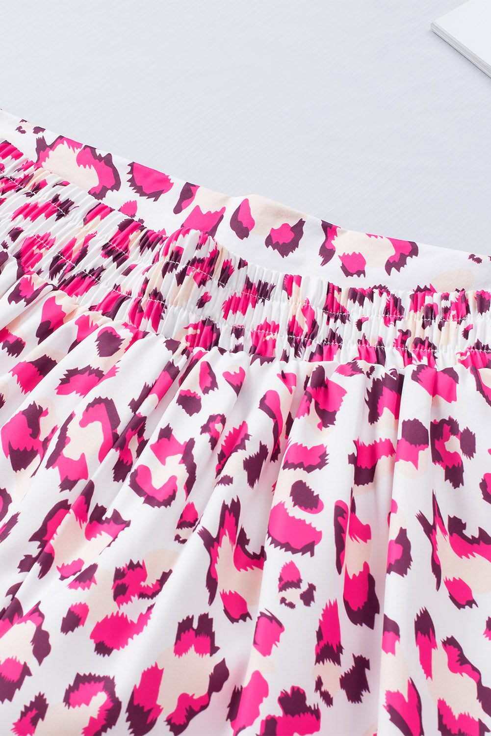 Rose Leopard Print Flutter Shorts