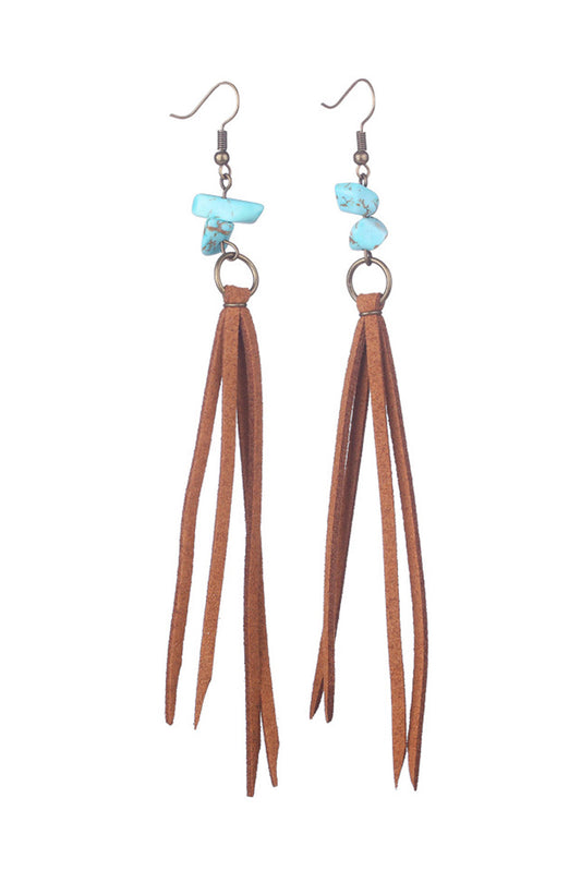 Turquoise Tassel Drop Earrings