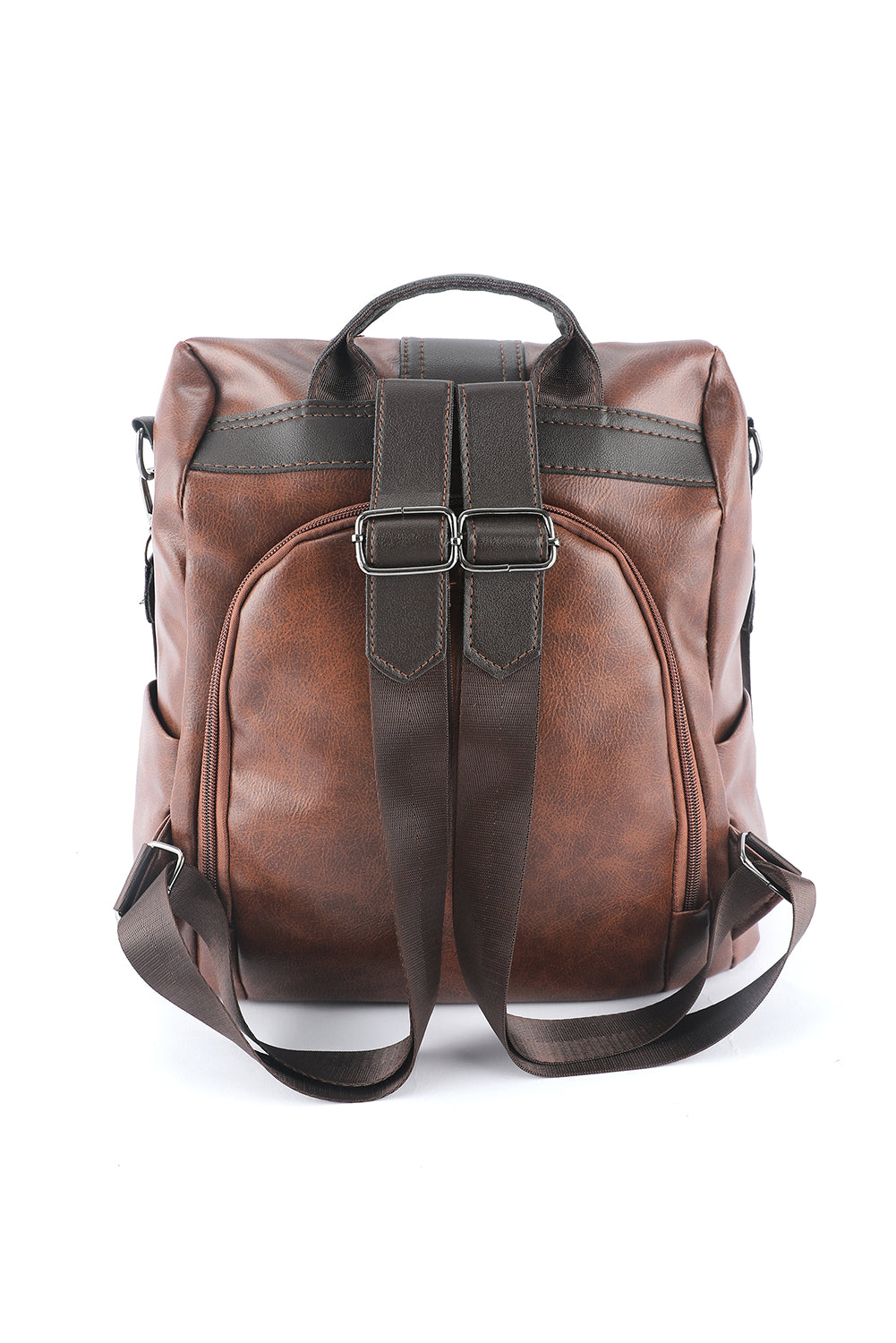 Retro Faux Leather Backpack