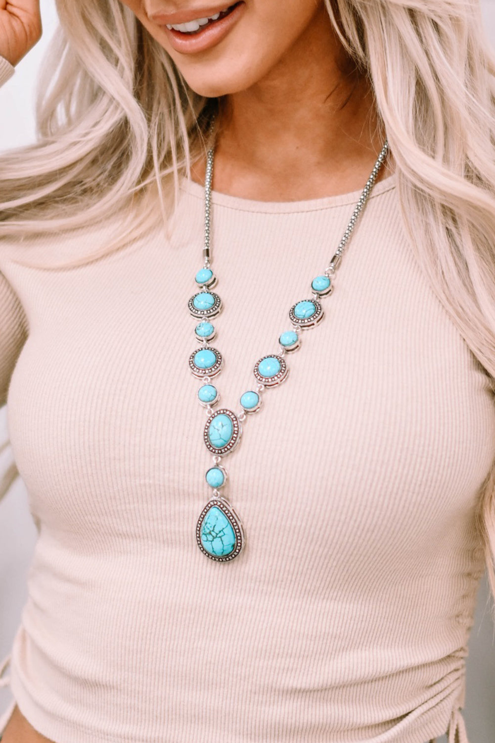 Turquoise Water Drop Accent Necklace