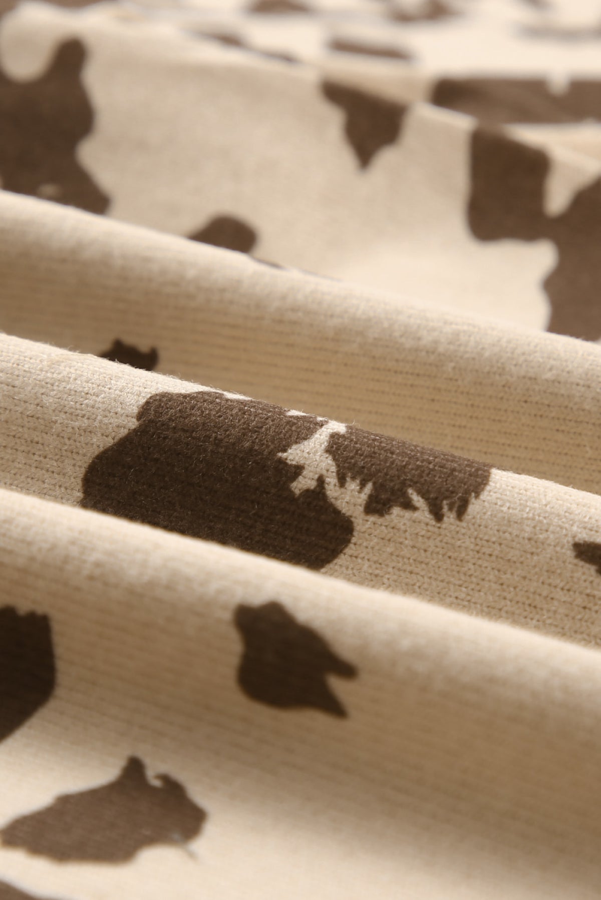 Cow Print Irregular Hem Long Sleeve Top