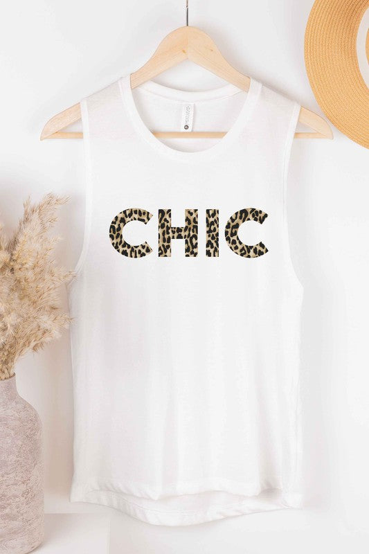 LEOPARD MUSTARD CHIC GRAPHIC MUSCLE TANK