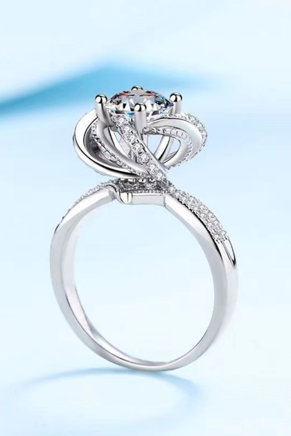 Floral 18K Platinum-Plated Ring
