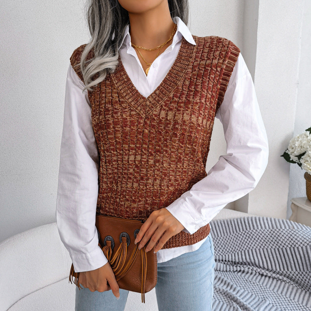 Heathered V-Neck Sweater Vest