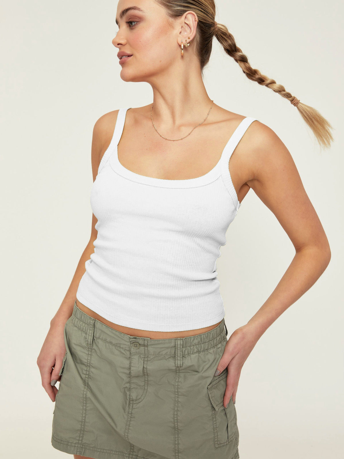 Solid Ribbed Knit Camisole