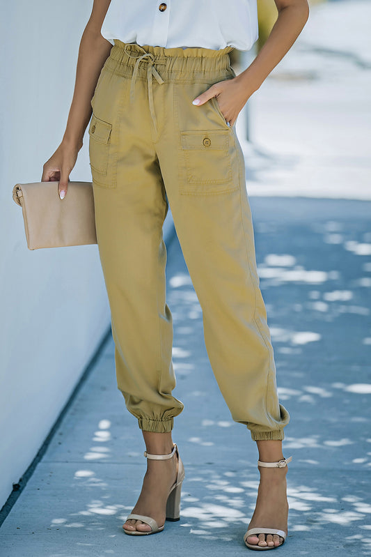 Paperbag Waist Joggers with Pockets - Love Me
