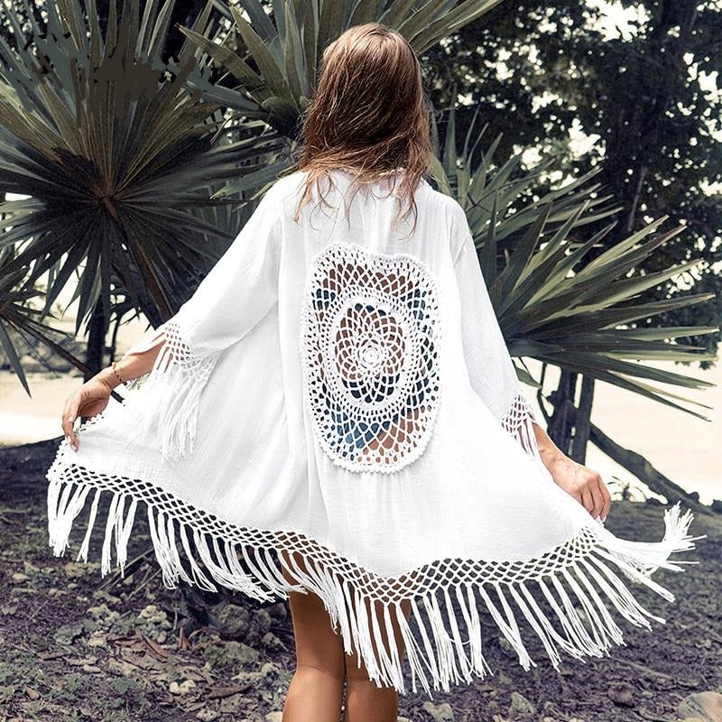 Fringed Beach Cover Up - Love Me